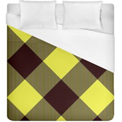 Black And Yellow Plaids Diagonal Duvet Cover (king Size) by ConteMonfrey