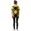 Black and yellow plaids diagonal Kids  Short Sleeve Shirt View2