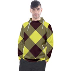 Black And Yellow Plaids Diagonal Men s Pullover Hoodie by ConteMonfrey