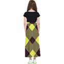 Black and yellow plaids diagonal Kids  Flared Maxi Skirt View2