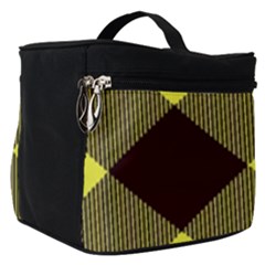 Black And Yellow Plaids Diagonal Make Up Travel Bag (small) by ConteMonfrey