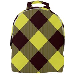 Black And Yellow Plaids Diagonal Mini Full Print Backpack by ConteMonfrey