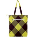 Black and yellow plaids diagonal Double Zip Up Tote Bag View2