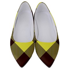 Black And Yellow Plaids Diagonal Women s Low Heels by ConteMonfrey