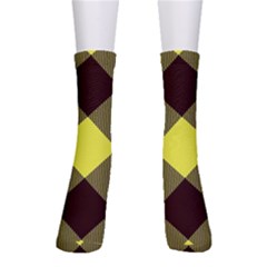 Black And Yellow Plaids Diagonal Crew Socks by ConteMonfrey