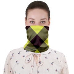 Black And Yellow Plaids Diagonal Face Covering Bandana (adult) by ConteMonfrey