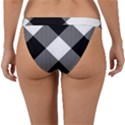 Black and white diagonal plaids Band Bikini Bottom View2