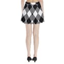 Black and white diagonal plaids Pleated Mini Skirt View2