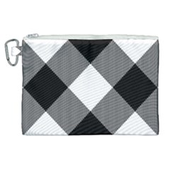 Black And White Diagonal Plaids Canvas Cosmetic Bag (xl) by ConteMonfrey