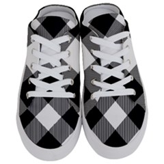 Black And White Diagonal Plaids Half Slippers by ConteMonfrey