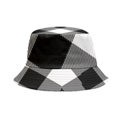 Black And White Diagonal Plaids Inside Out Bucket Hat by ConteMonfrey