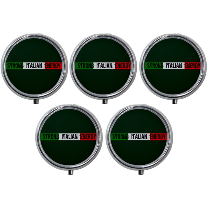 Strong Italian energy Mini Round Pill Box (Pack of 5)