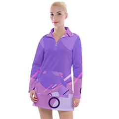 Colorful-abstract-wallpaper-theme Women s Long Sleeve Casual Dress by Wegoenart