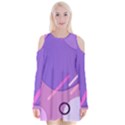 Colorful-abstract-wallpaper-theme Velvet Long Sleeve Shoulder Cutout Dress View1