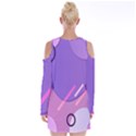 Colorful-abstract-wallpaper-theme Velvet Long Sleeve Shoulder Cutout Dress View2