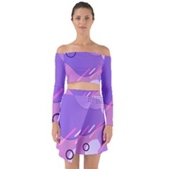 Colorful-abstract-wallpaper-theme Off Shoulder Top With Skirt Set by Wegoenart