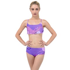 Colorful-abstract-wallpaper-theme Layered Top Bikini Set by Wegoenart