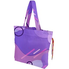 Colorful-abstract-wallpaper-theme Drawstring Tote Bag by Wegoenart