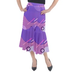 Colorful-abstract-wallpaper-theme Midi Mermaid Skirt by Wegoenart