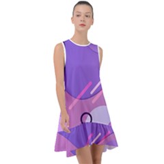 Colorful-abstract-wallpaper-theme Frill Swing Dress by Wegoenart