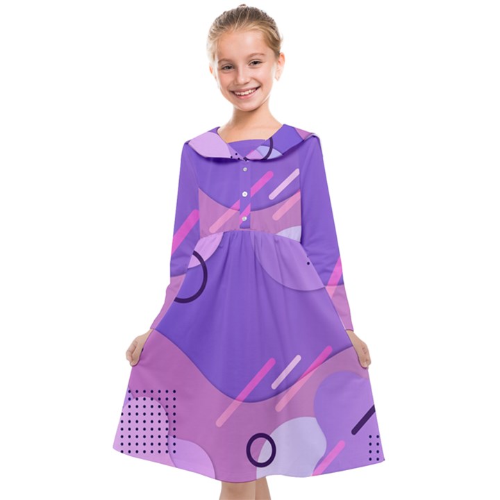 Colorful-abstract-wallpaper-theme Kids  Midi Sailor Dress