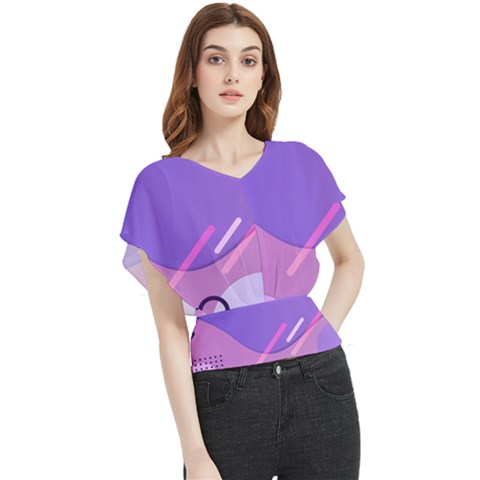 Colorful-abstract-wallpaper-theme Butterfly Chiffon Blouse by Wegoenart