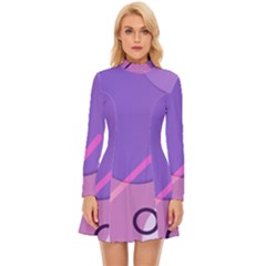 Colorful-abstract-wallpaper-theme Long Sleeve Velour Longline Dress by Wegoenart