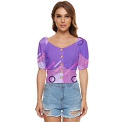 Colorful-abstract-wallpaper-theme Button Up Blouse