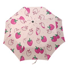 Seamless-strawberry-fruit-pattern-background Folding Umbrellas by Wegoenart