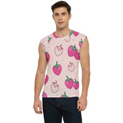 Seamless-strawberry-fruit-pattern-background Men s Raglan Cap Sleeve Tee