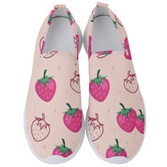 Seamless-strawberry-fruit-pattern-background Men s Slip On Sneakers by Wegoenart