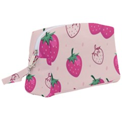 Seamless-strawberry-fruit-pattern-background Wristlet Pouch Bag (large) by Wegoenart