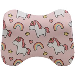 Cute-unicorn-rainbow-seamless-pattern-background Head Support Cushion by Wegoenart