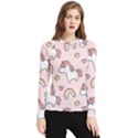 Cute-unicorn-rainbow-seamless-pattern-background Women s Long Sleeve Rash Guard View1