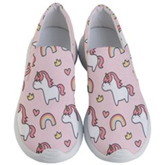 Cute-unicorn-rainbow-seamless-pattern-background Women s Lightweight Slip Ons by Wegoenart