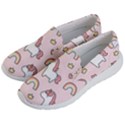 Cute-unicorn-rainbow-seamless-pattern-background Women s Lightweight Slip Ons View2