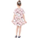 Cute-unicorn-rainbow-seamless-pattern-background Kids  Smock Dress View2