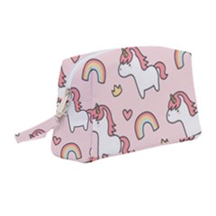 Cute-unicorn-rainbow-seamless-pattern-background Wristlet Pouch Bag (medium) by Wegoenart