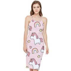 Cute-unicorn-rainbow-seamless-pattern-background Bodycon Cross Back Summer Dress by Wegoenart