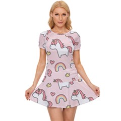 Cute-unicorn-rainbow-seamless-pattern-background Women s Sports Wear Set by Wegoenart