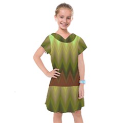 Zig Zag Chevron Classic Pattern Kids  Drop Waist Dress by Celenk