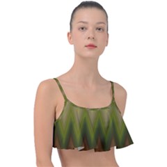 Zig Zag Chevron Classic Pattern Frill Bikini Top by Celenk