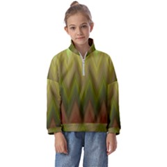 Zig Zag Chevron Classic Pattern Kids  Half Zip Hoodie by Celenk