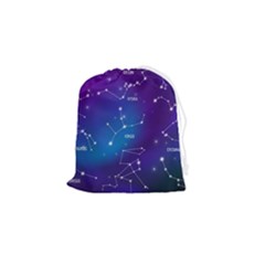 Realistic Night Sky With Constellation Drawstring Pouch (Small)