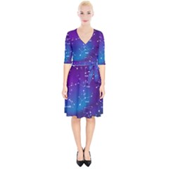 Realistic Night Sky With Constellation Wrap Up Cocktail Dress by Wegoenart