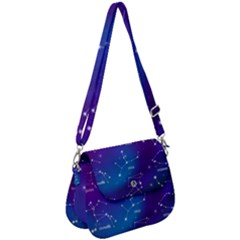 Realistic Night Sky With Constellation Saddle Handbag by Wegoenart