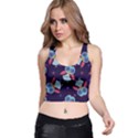 Owl Pattern Background Racer Back Crop Top View1