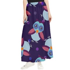 Owl Pattern Background Maxi Chiffon Skirt by Wegoenart