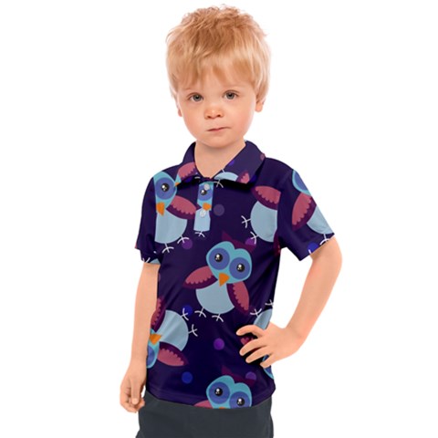 Owl Pattern Background Kids  Polo Tee by Wegoenart