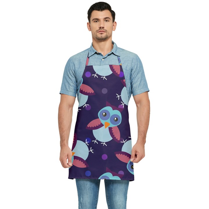 Owl Pattern Background Kitchen Apron